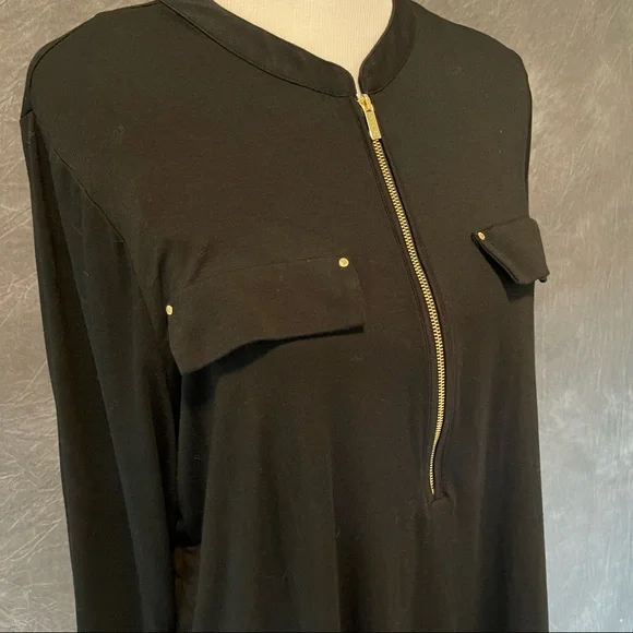 Calvin Klein Roll Sleeve Blouse - Picture 4 of 12